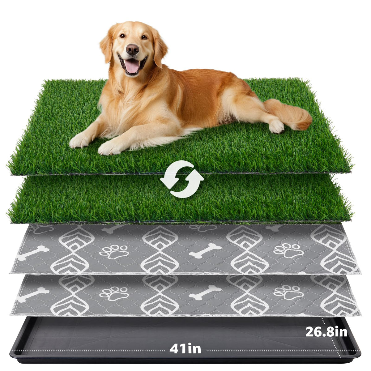 LOOBANI litiere chien grande herbe artificielle 41x27, rendu realiste et propre