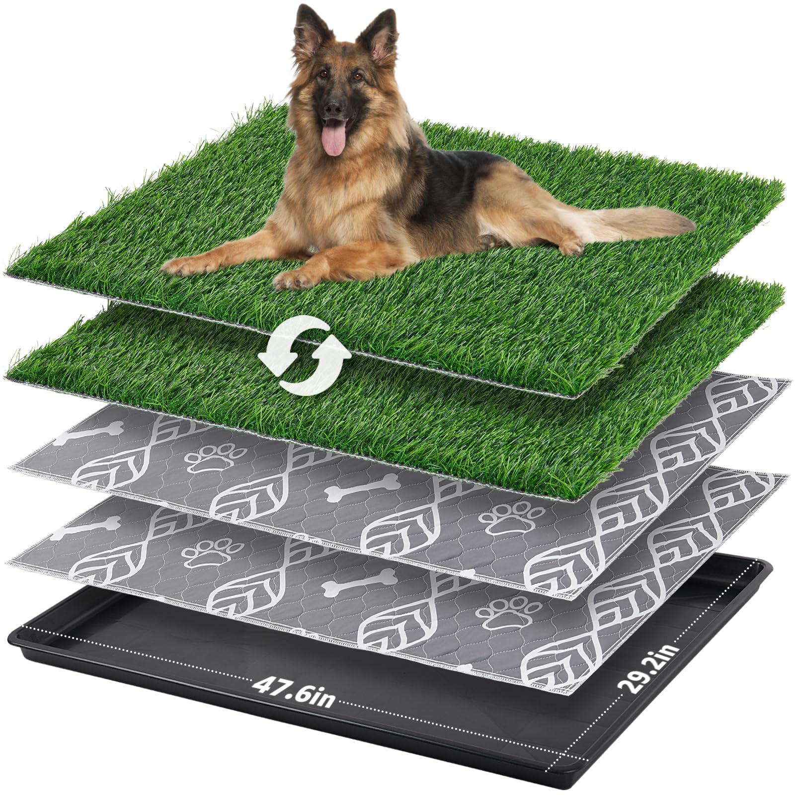 LOOBANI litière pour chien avec herbe artificielle, surface réaliste pour apprentissage