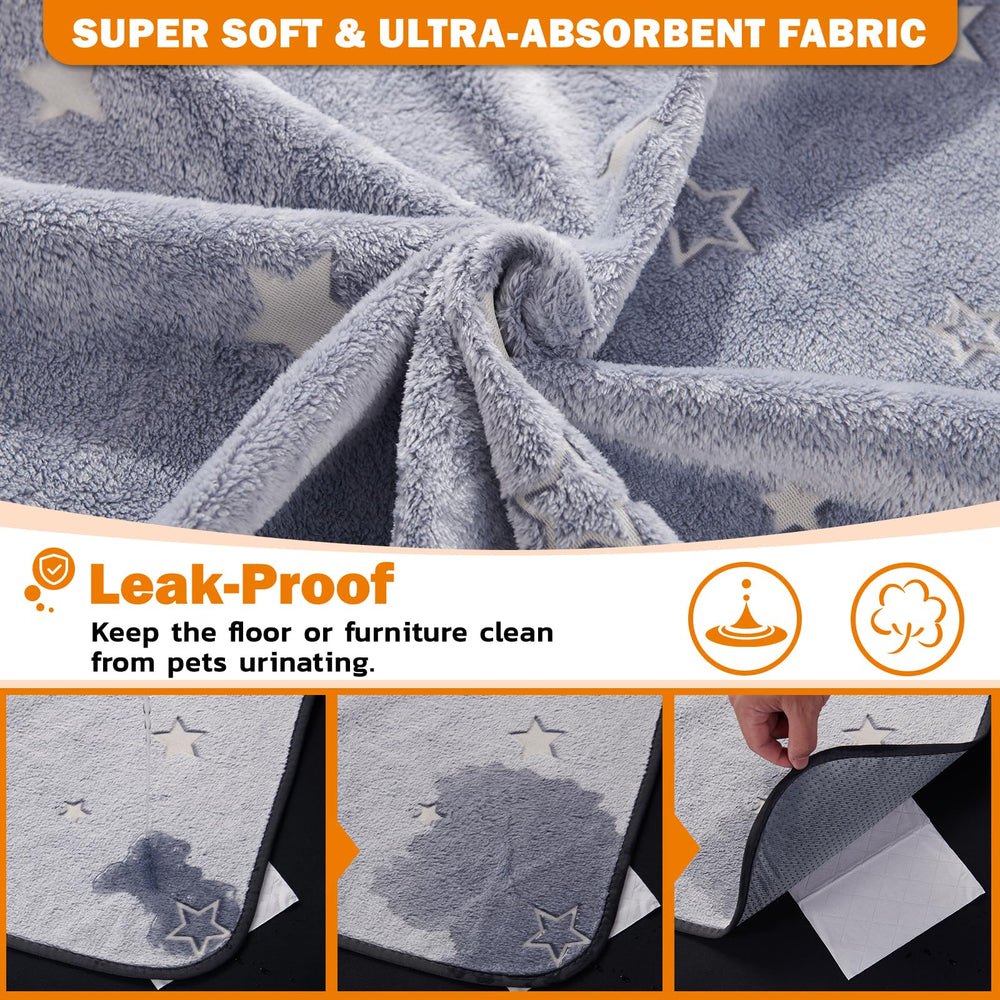 LOOBANI tapis lavable douceur flanelle étoiles—confort pour votre chien