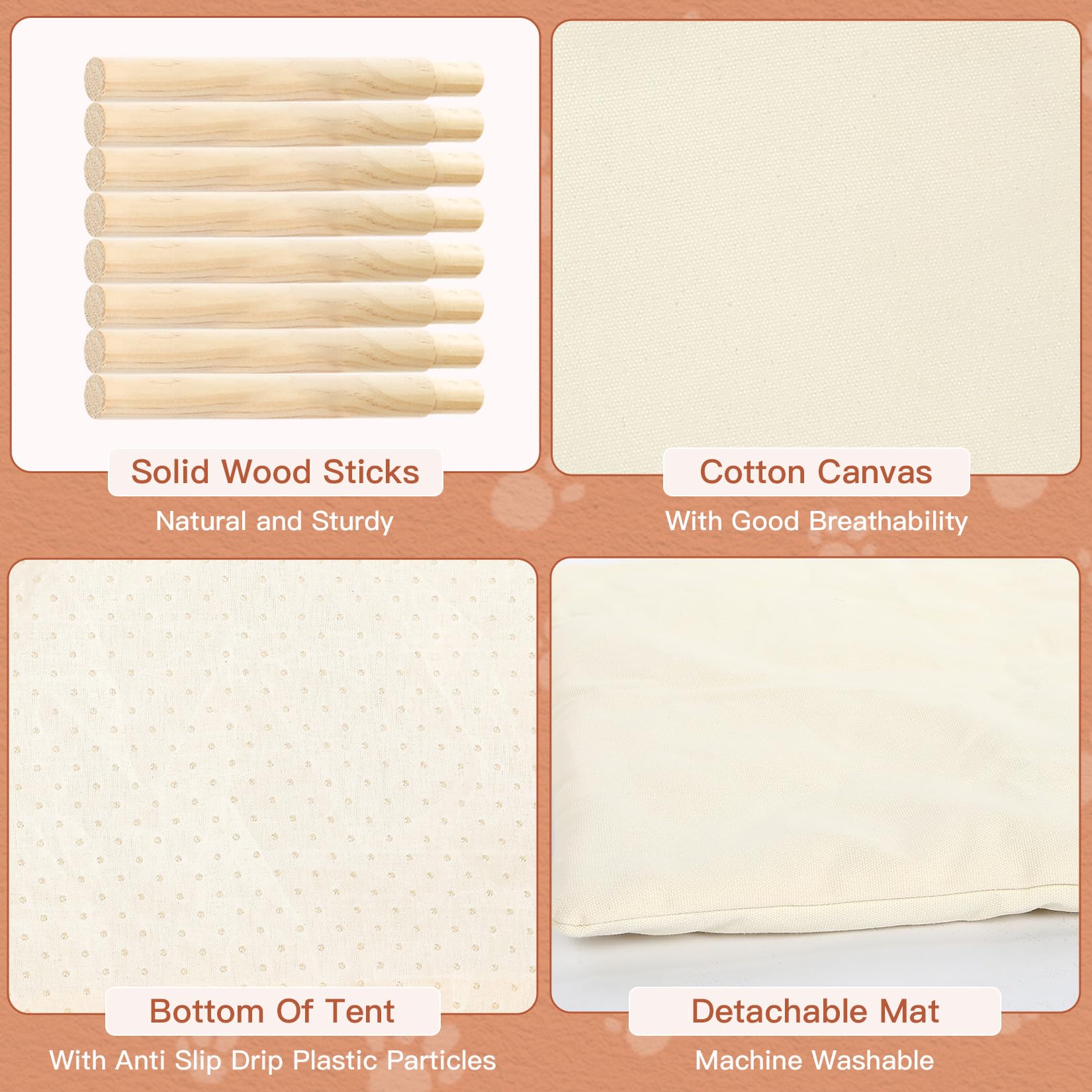 LOOBMBNS Bunny Teepee Ouverture Ventilation – fenêtre pour ventilation et observation.