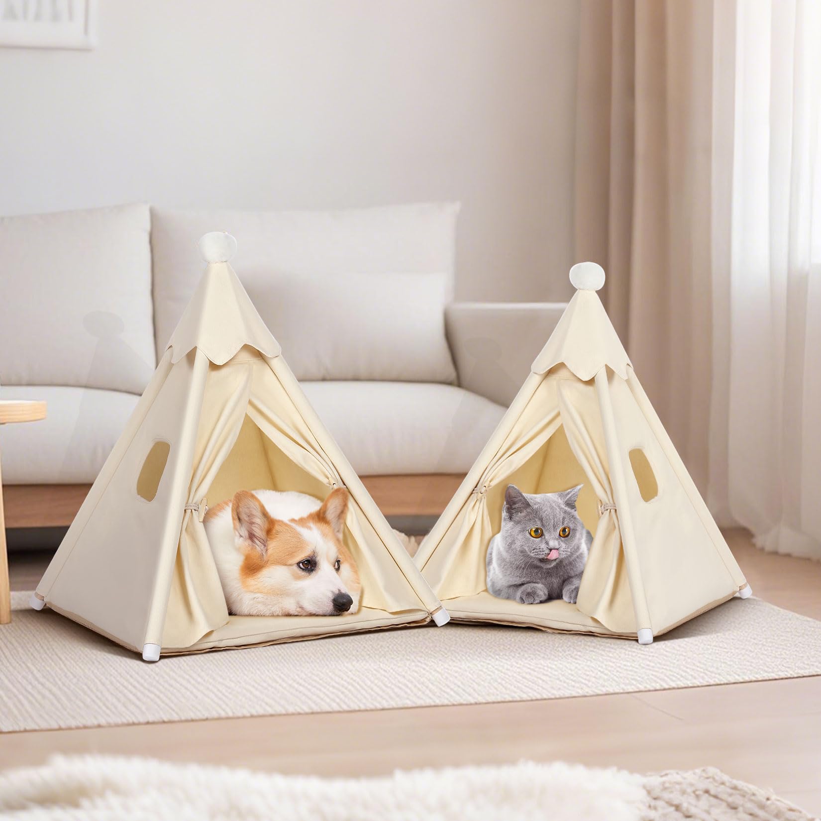 LOOBMBNS Bunny Teepee Tapis Détachable – tapis lavable et exposition au soleil.