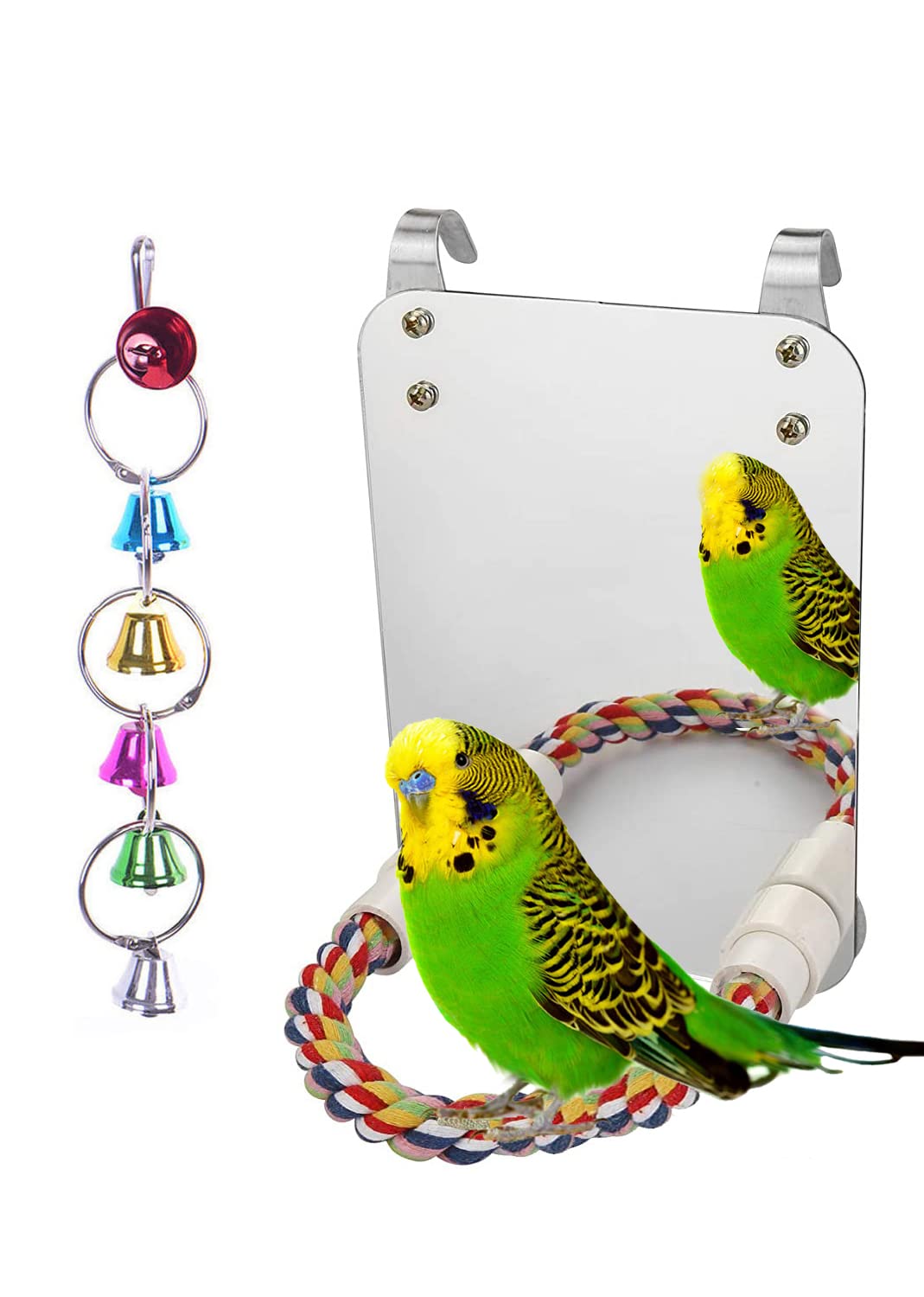 Miroir oiseau LOPERDEVE 7po, miroir sûr et captivant pour la cage.
