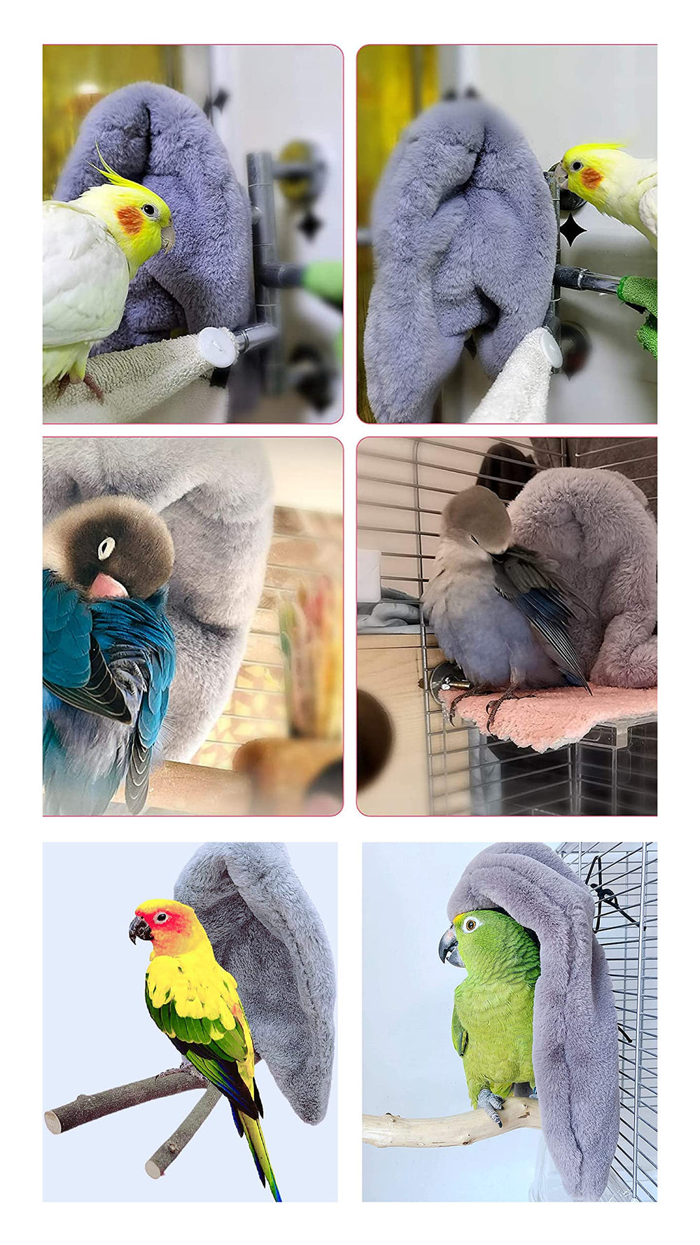 Texture en peluche LOPERDEVE offrant douceur et chaleur pour l'oiseau.