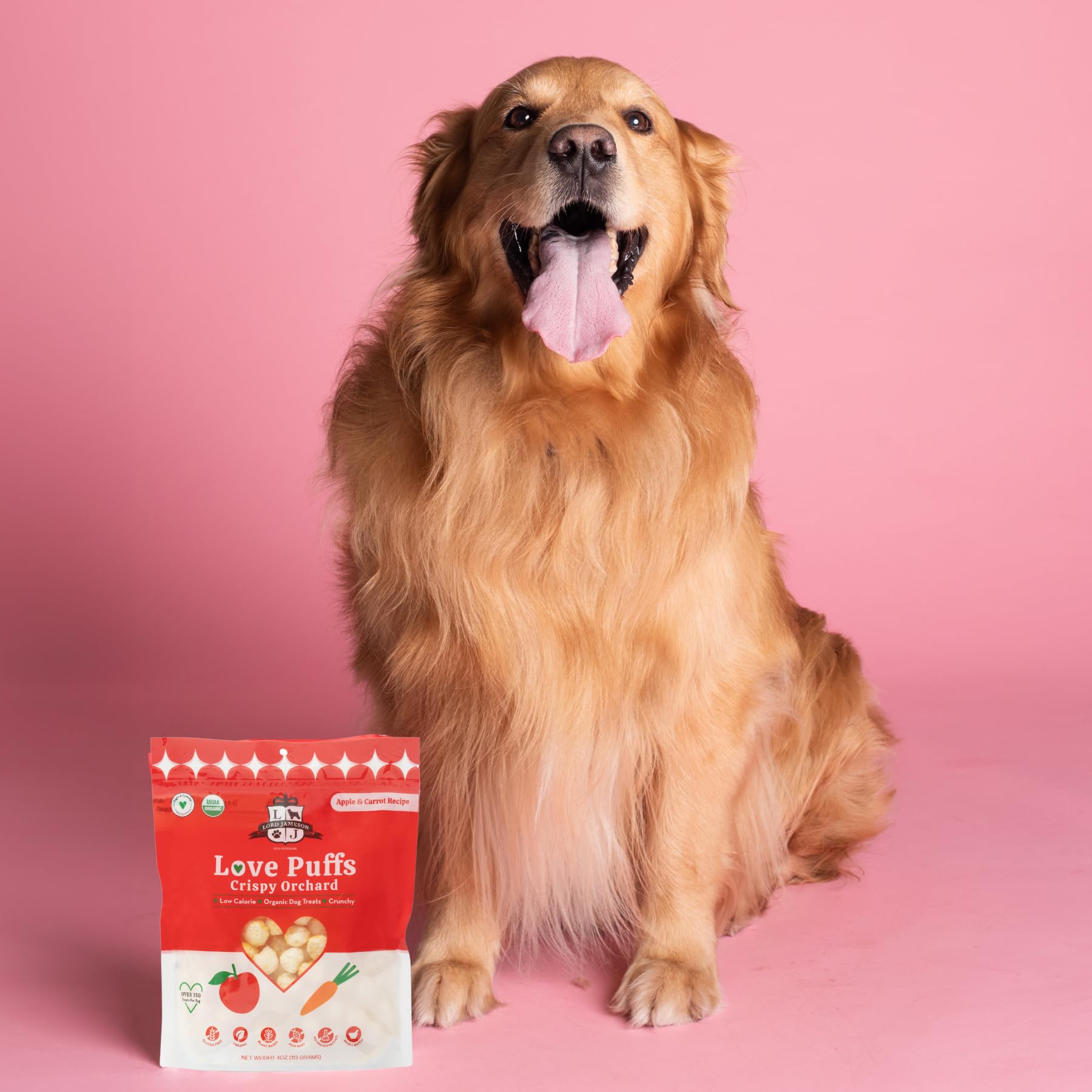 Ingrédients biologiques certifiés USDA, friandise saine Lord Jameson pour chien
