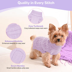Lorehelina pull chien petit blanc, idéal pour sorties hivernales et séances photo.