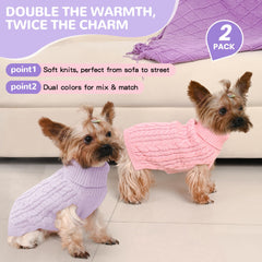 Lorehelina pull chien petit violet, matière extensible et coupe ajustée.