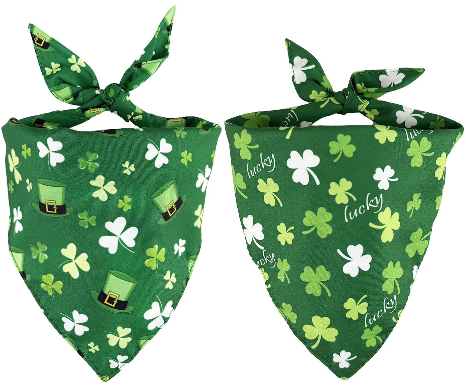 Bandana LosFong Saint Patrick double-face motifs trèfle prêt pour photos festives