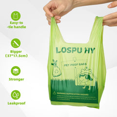 Composition à 40 % d’amidon de maïs des sacs Lospu HY, option plus responsable.