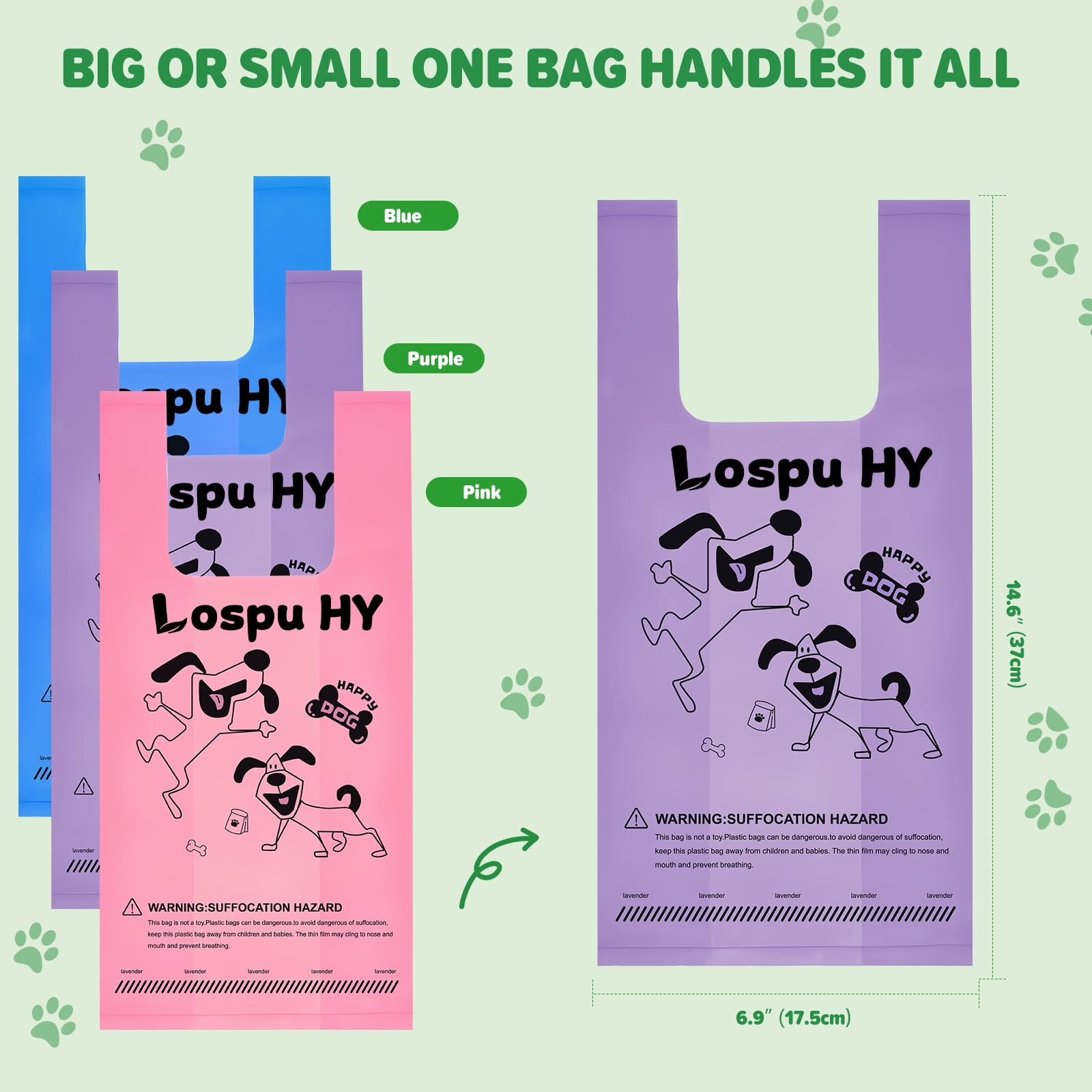 Mélange 40% amidon de maïs des sacs Lospu HY, option durable.