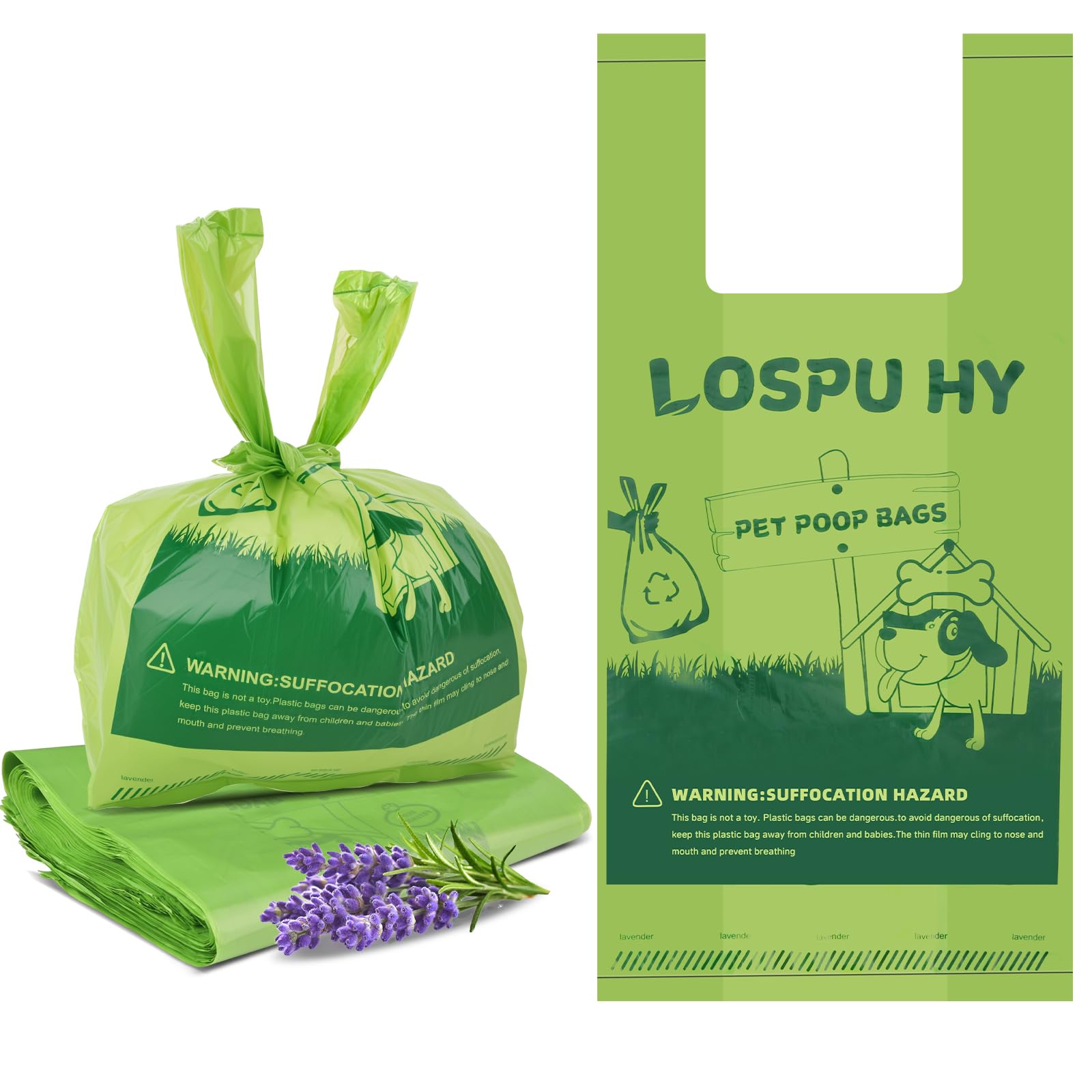 Lospu HY sacs-poubelle chien épais etanche pour propreté lors des promenades