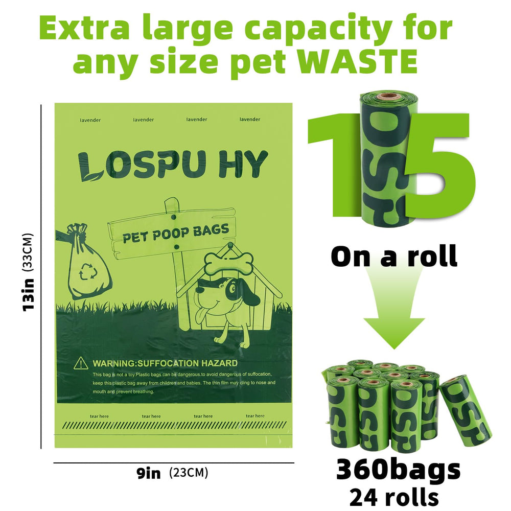 Boîte Lospu HY: 24 rouleaux et 360 sacs inclus.