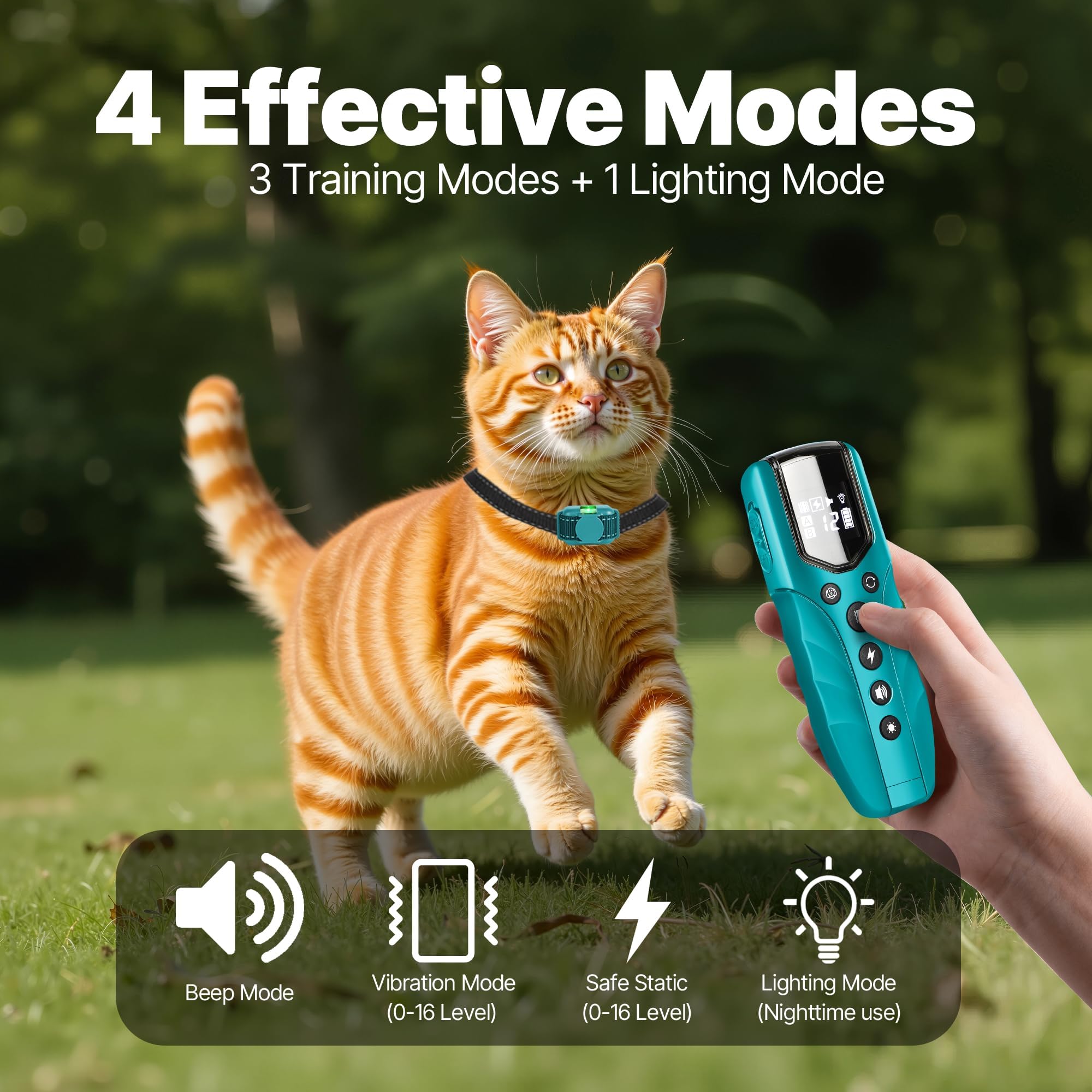 Collier LOSULF chat étanche IPX7 prêt pour pluie et activités.