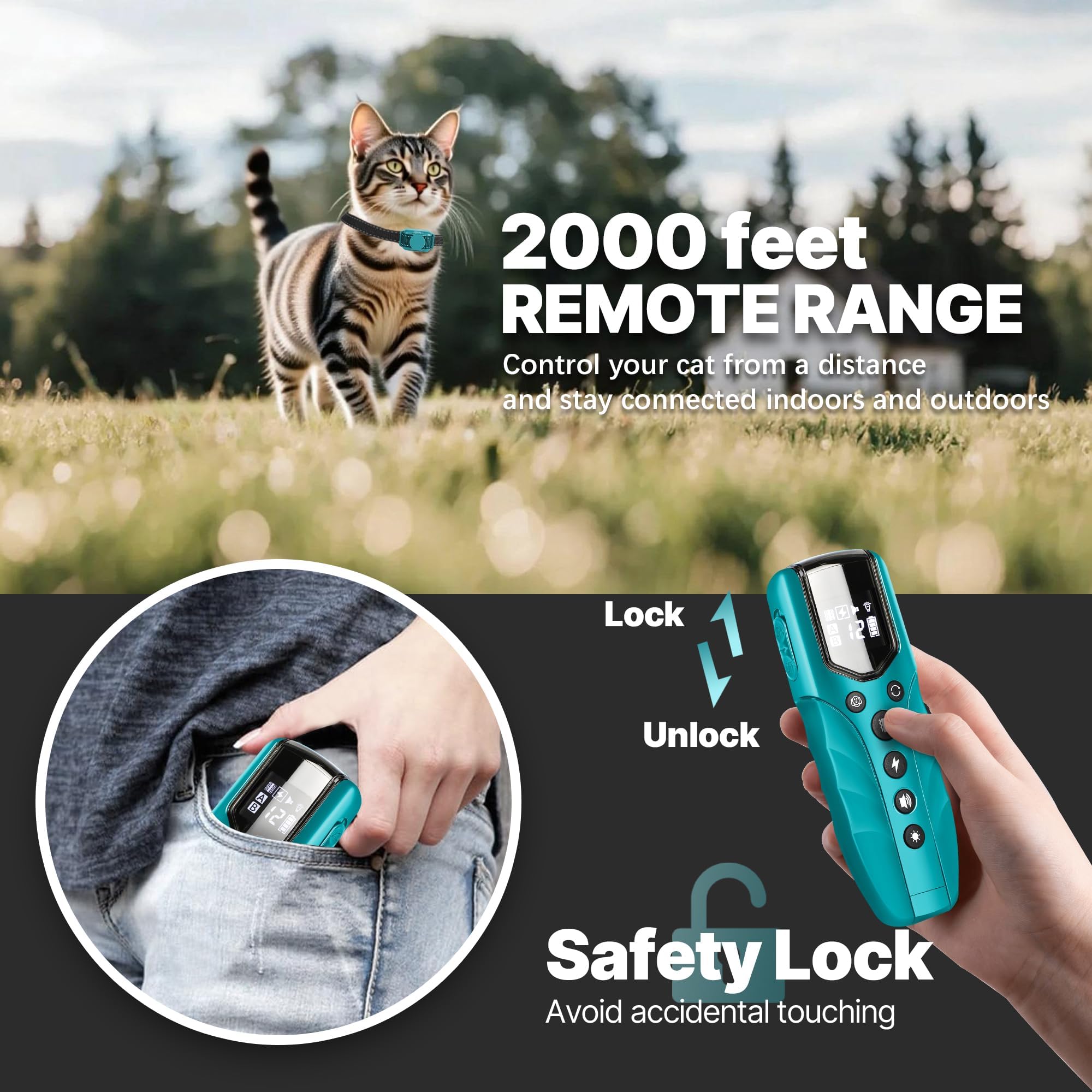 Collier LOSULF léger pour chats actifs sans gêne.