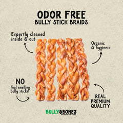 Lot de 5 bâtons bully tressés 12 pouces, pratique à partager pendant la mastication.