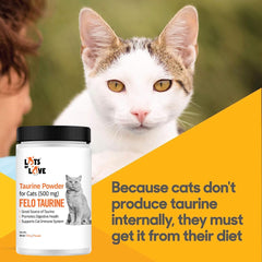 LOTS OF LOVE TAURINE – étiquette lisible avec dosage recommandé.
