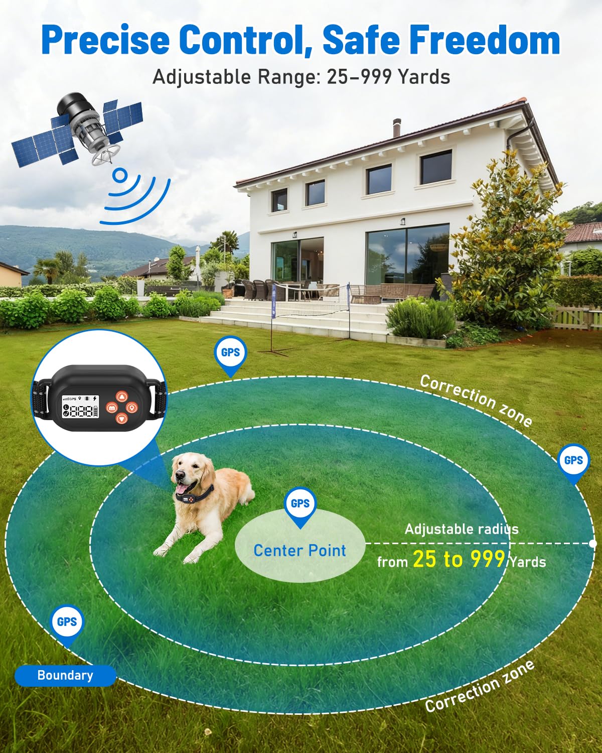 LOTYP système-cloture-gps délimitant le périmètre du chien jusqu'à 999 yards