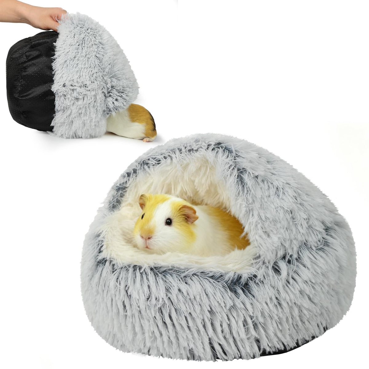 lounginglife – nid beignet cobaye capuche gris, refuge chaleureux pour cobaye.