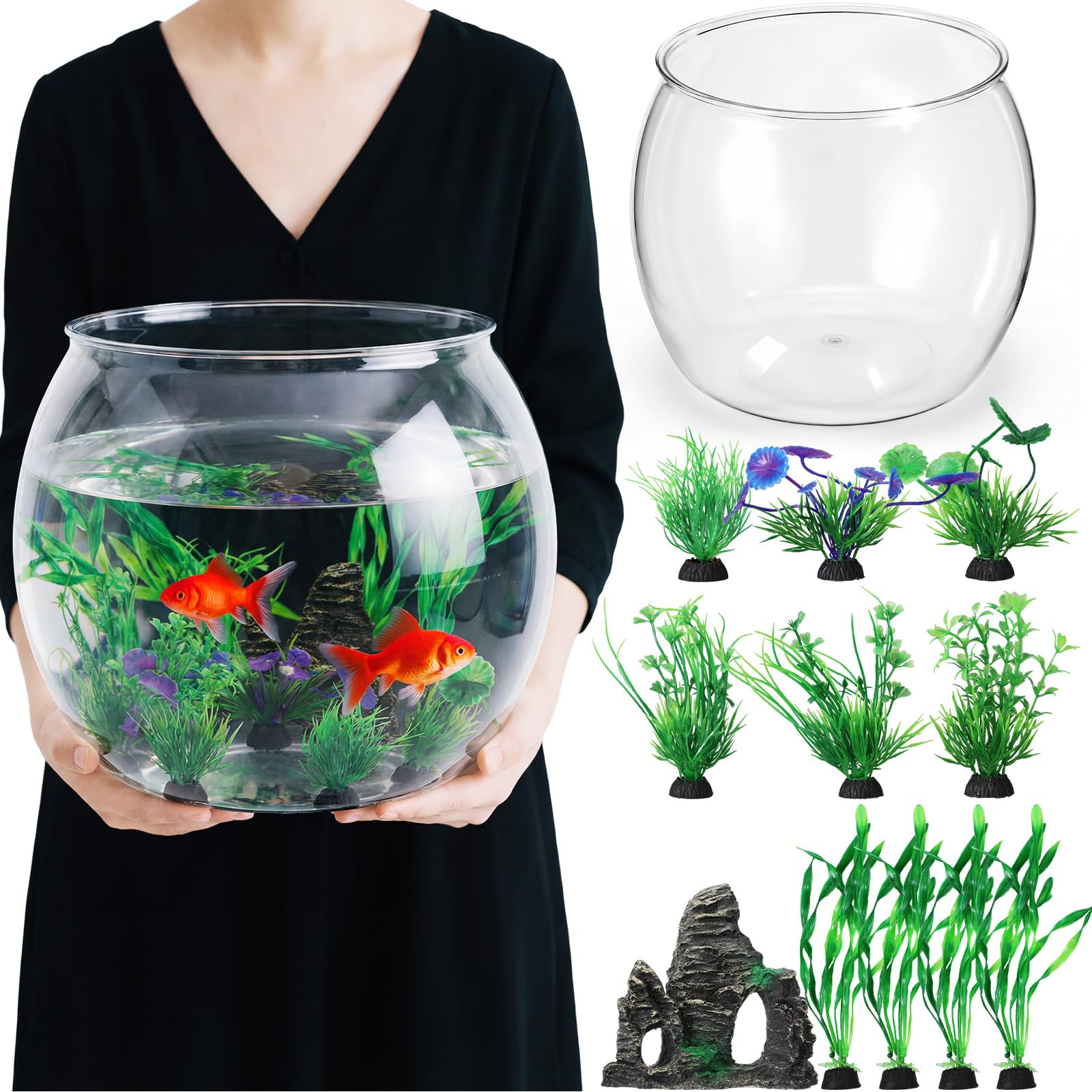 Lounsweer 5 gallons: aquarium plastique incassable offrant une vue panoramique et un espace sûr pour poissons.