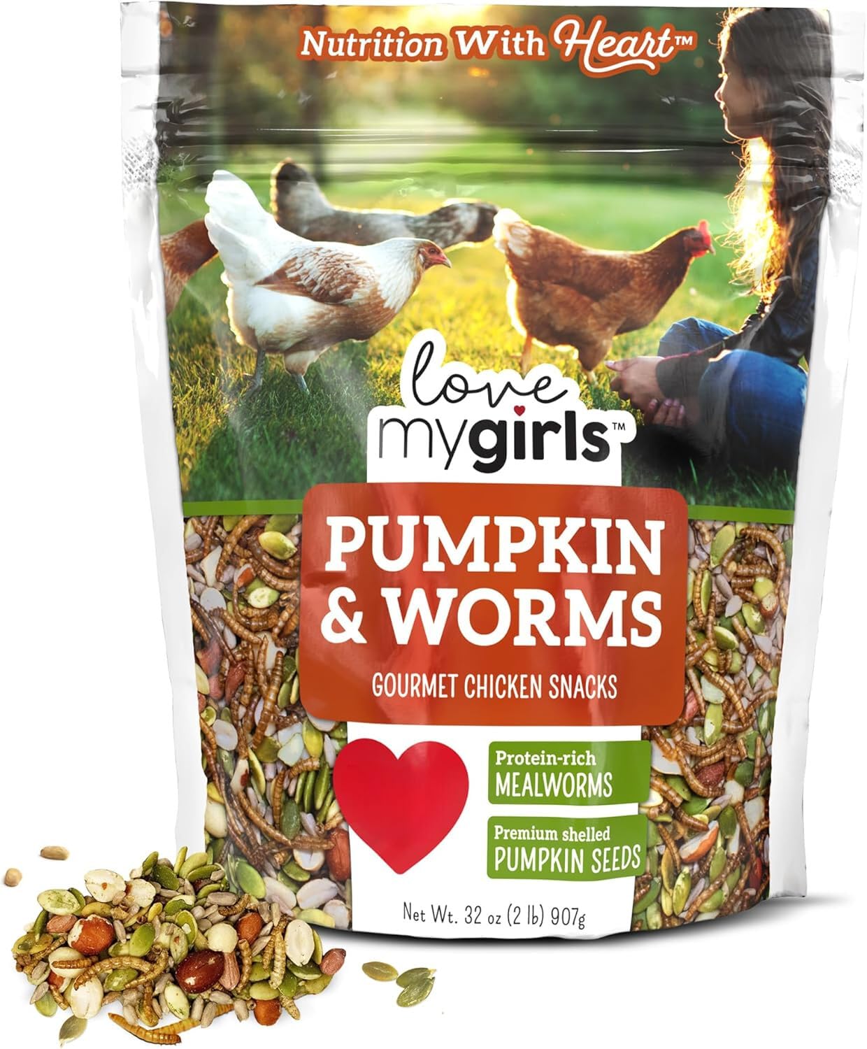 Love My Girls citrouille et vers : collation nutritive pour poules énergiques