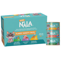 LOVE, NALA chat thon-carotte-pois flocons en bouillon, diversité nutritive.