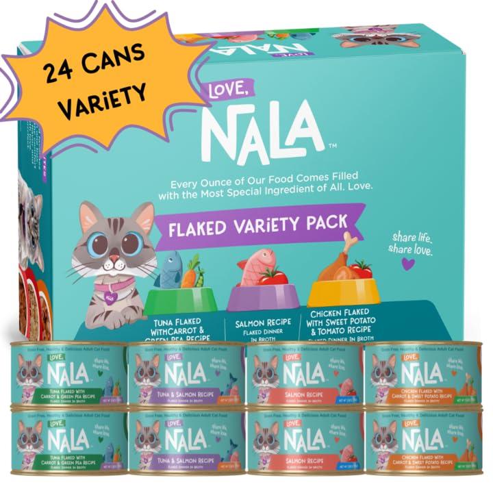 LOVE, NALA en flocons poisson et poulet — variété pratique pour chat actif