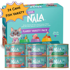 LOVE, NALA pack variété poissons chat adulte — protéines maigres et saveur variée.