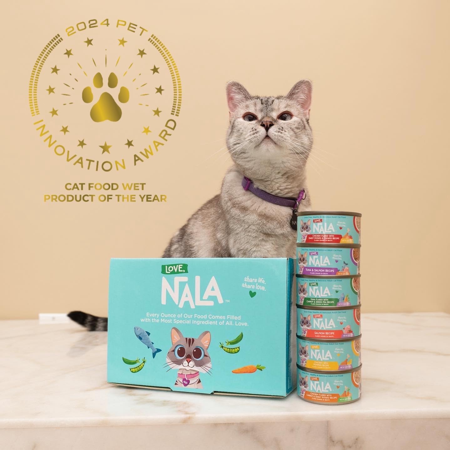 Pâté LOVE NALA pour chat, protéines maigres de qualité supérieure.