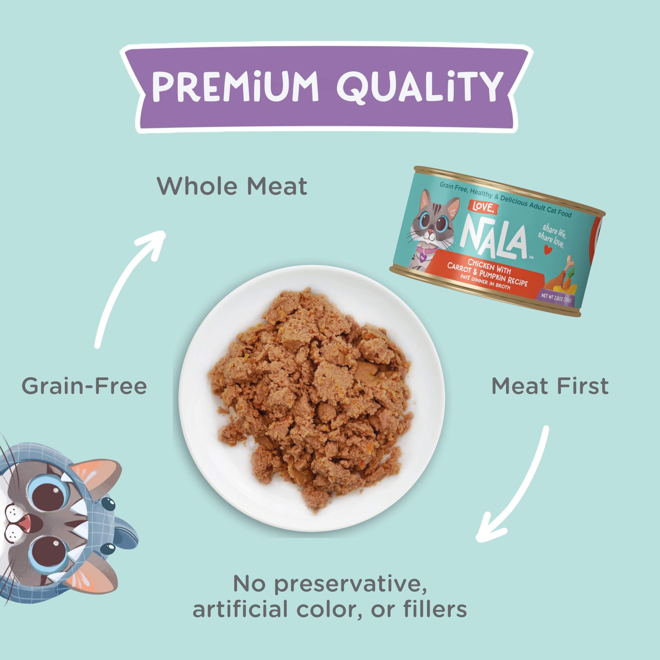 LOVE NALA pate poulet carotte potiron: sans céréales et sans OGM