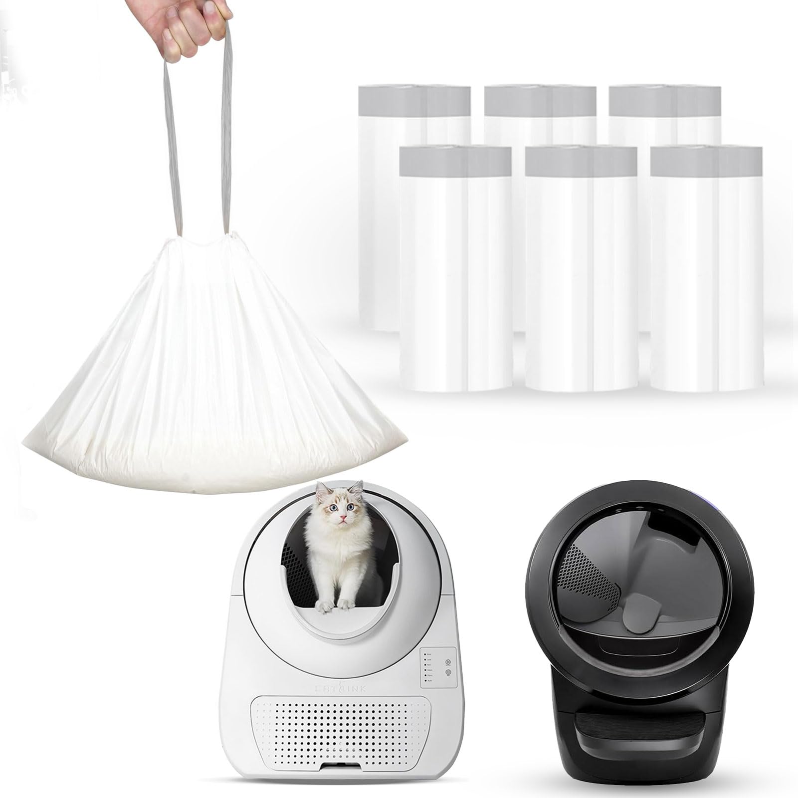Loveishere sacs-litiere automatiques 120-pack: grande capacité pour multi-chats.