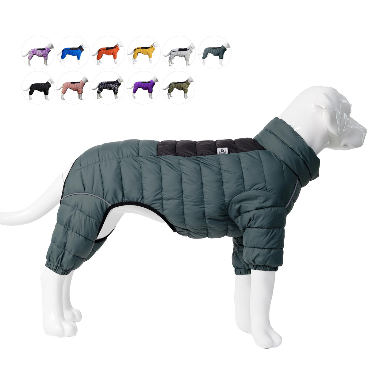 Lovelonglong ArmyGreen manteau chien quatre-pattes: chaleur enveloppante pour l'hiver
