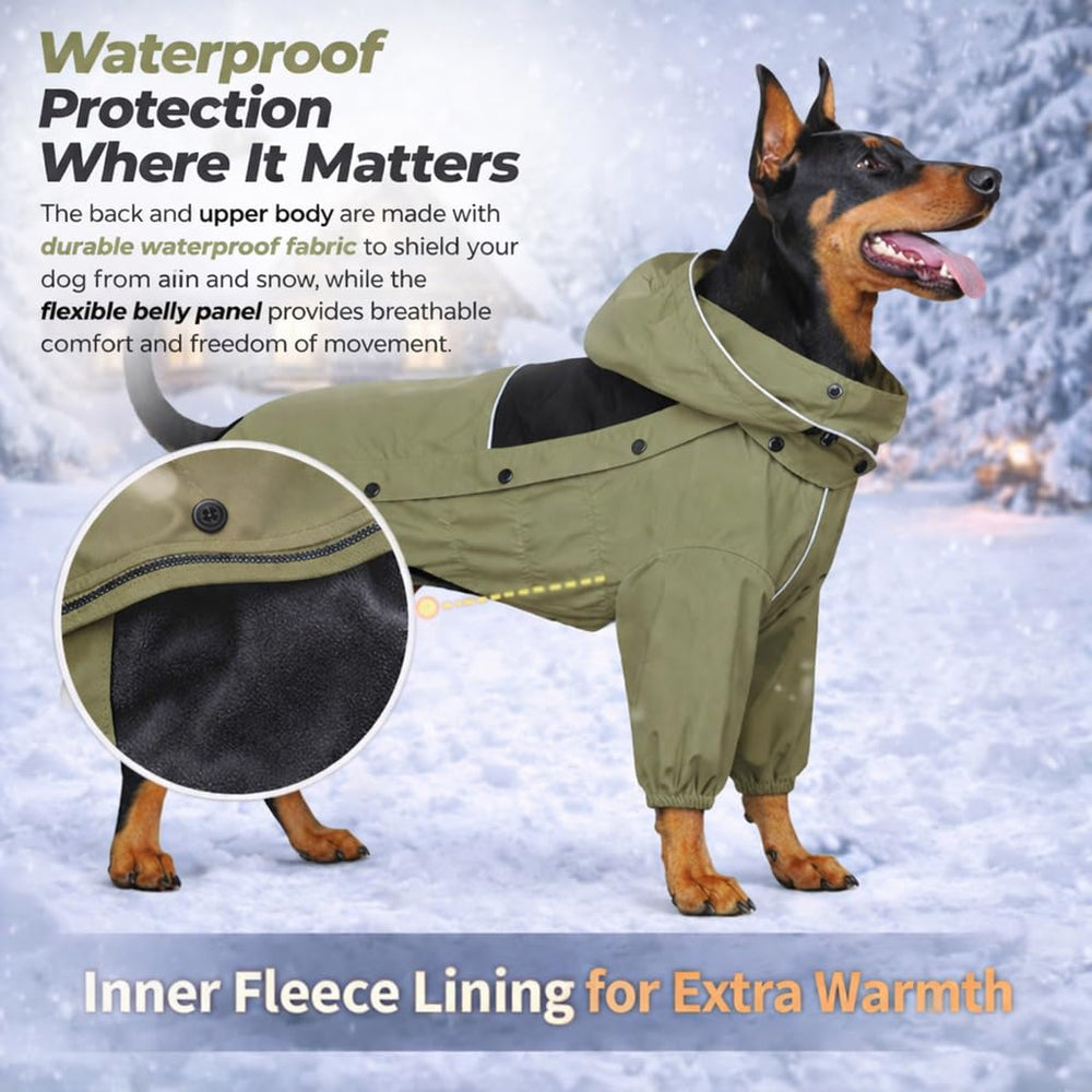 Capuche amovible Lovelonglong chien vert, protection rapide contre la pluie