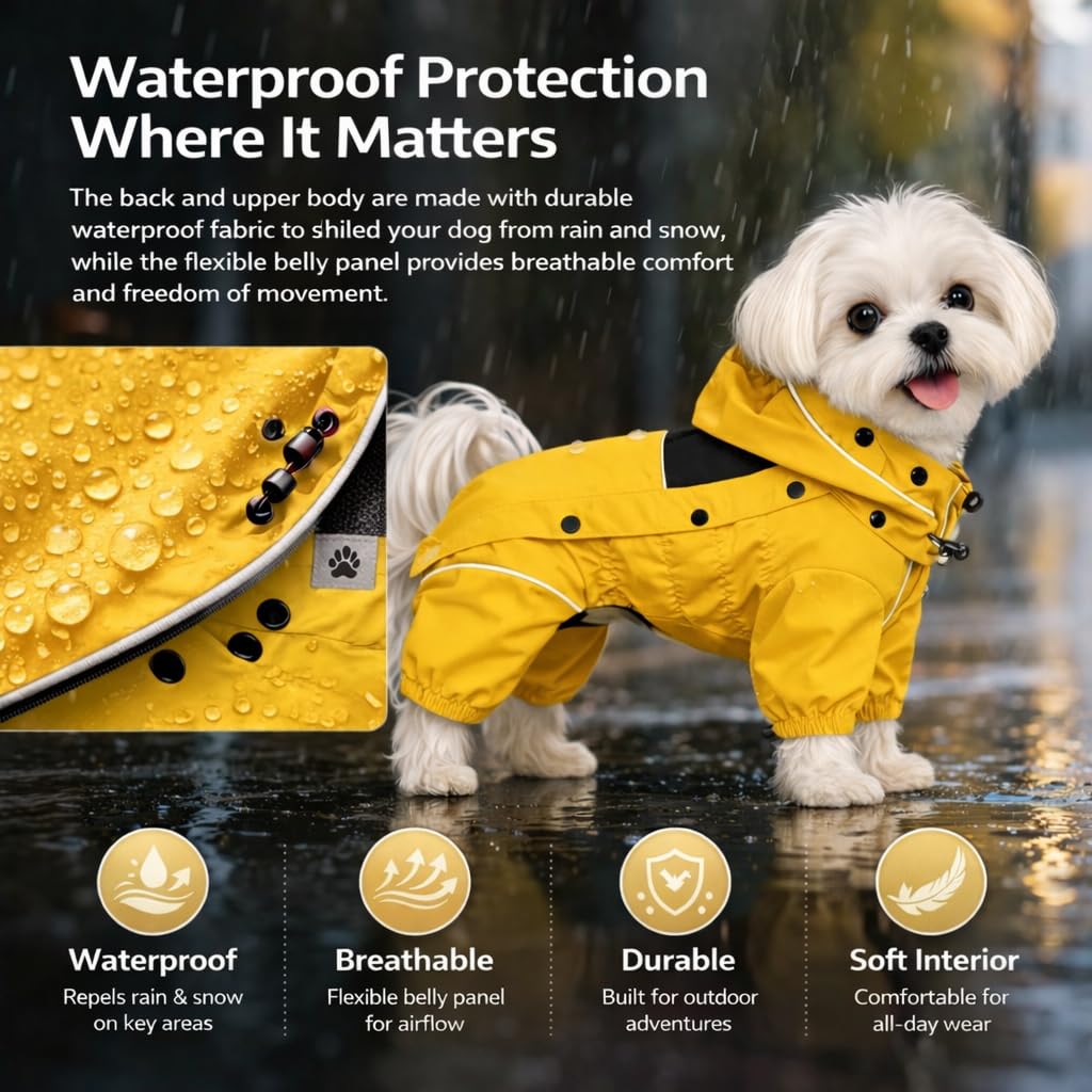 Lovelonglong capuche détachable pour chien, ajustement rapide selon le temps.