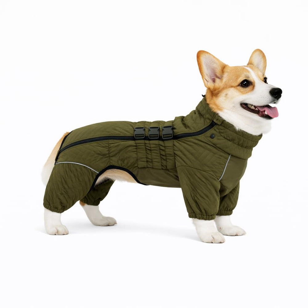 Lovelonglong gilet-doublures-olive-d-m arrière montre chaleur pour sorties hivernales