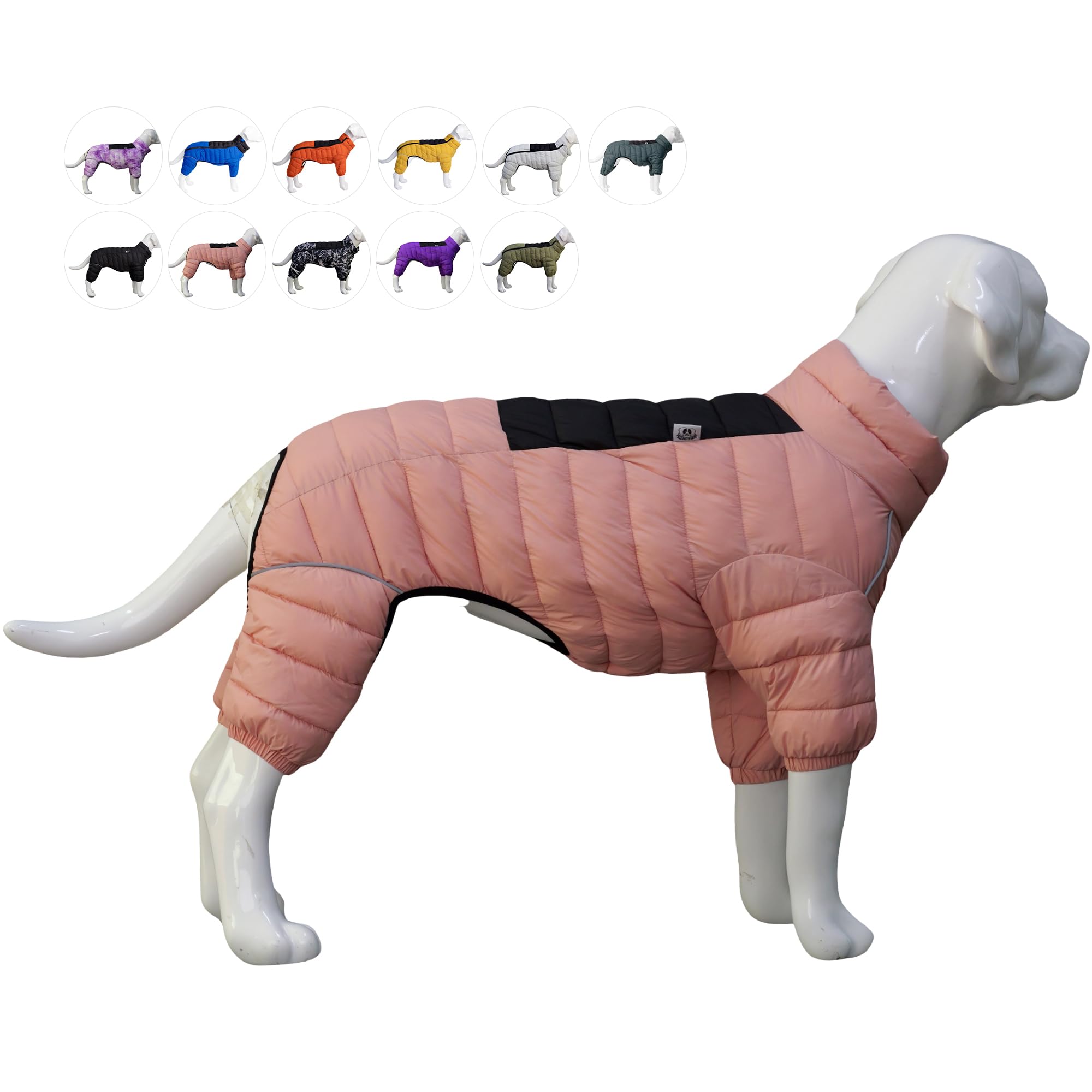 Lovelonglong Lotus Pink XL – vue avant, manteau chaud pour chien et couverture des pattes