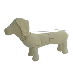 Lovelonglong mannequin chien PU debout beige, vue de profil, pour valider les coupes.