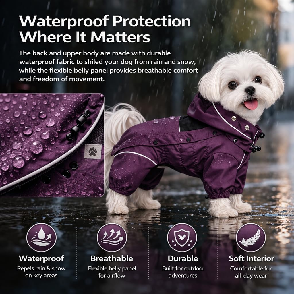 Lovelonglong manteau chien corps entier garde votre chien au sec en extérieur.