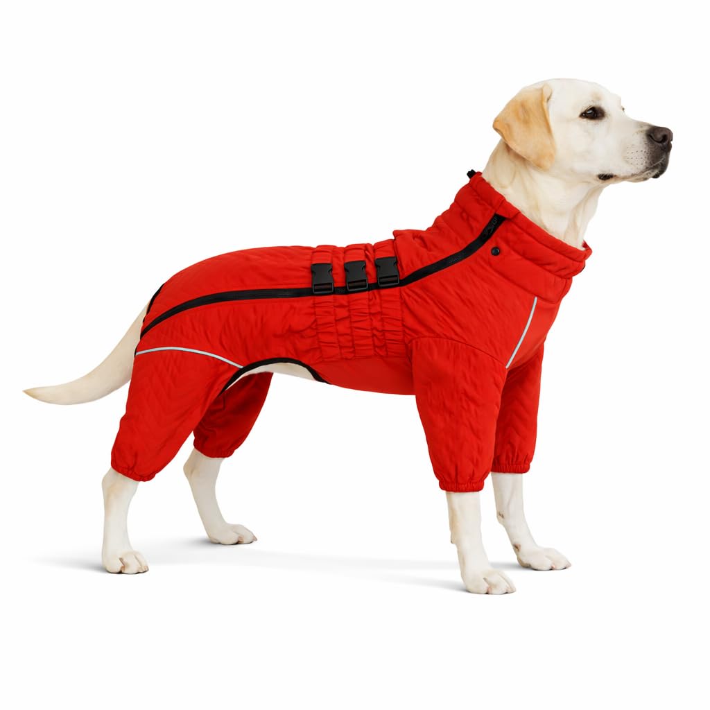 Manteau Lovelonglong pour chien, double couches, orange 3XL, idéal pour garder votre chien au chaud.