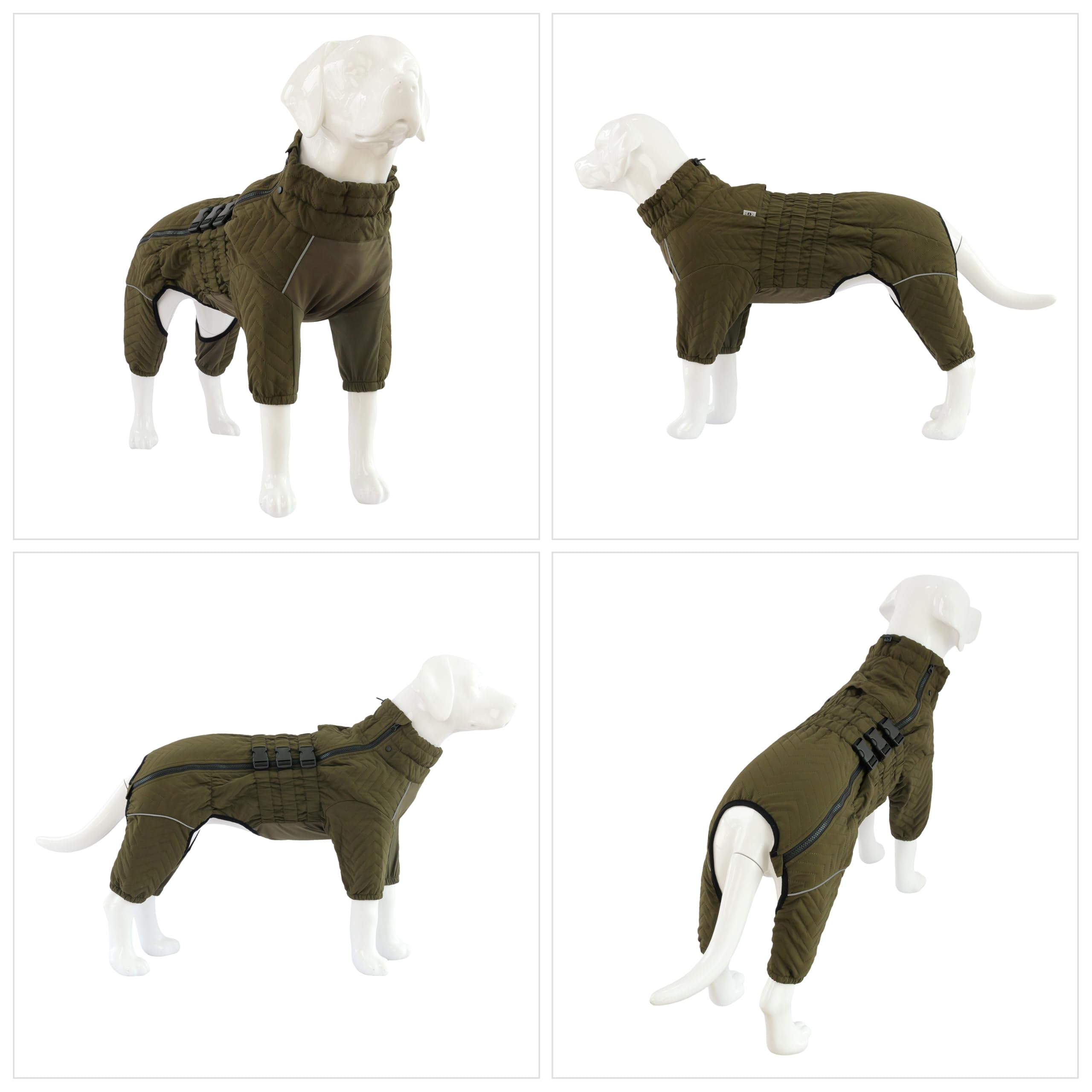 Lovelonglong manteau chien doublure coton naturelle olive, chaleur douce et respirante.