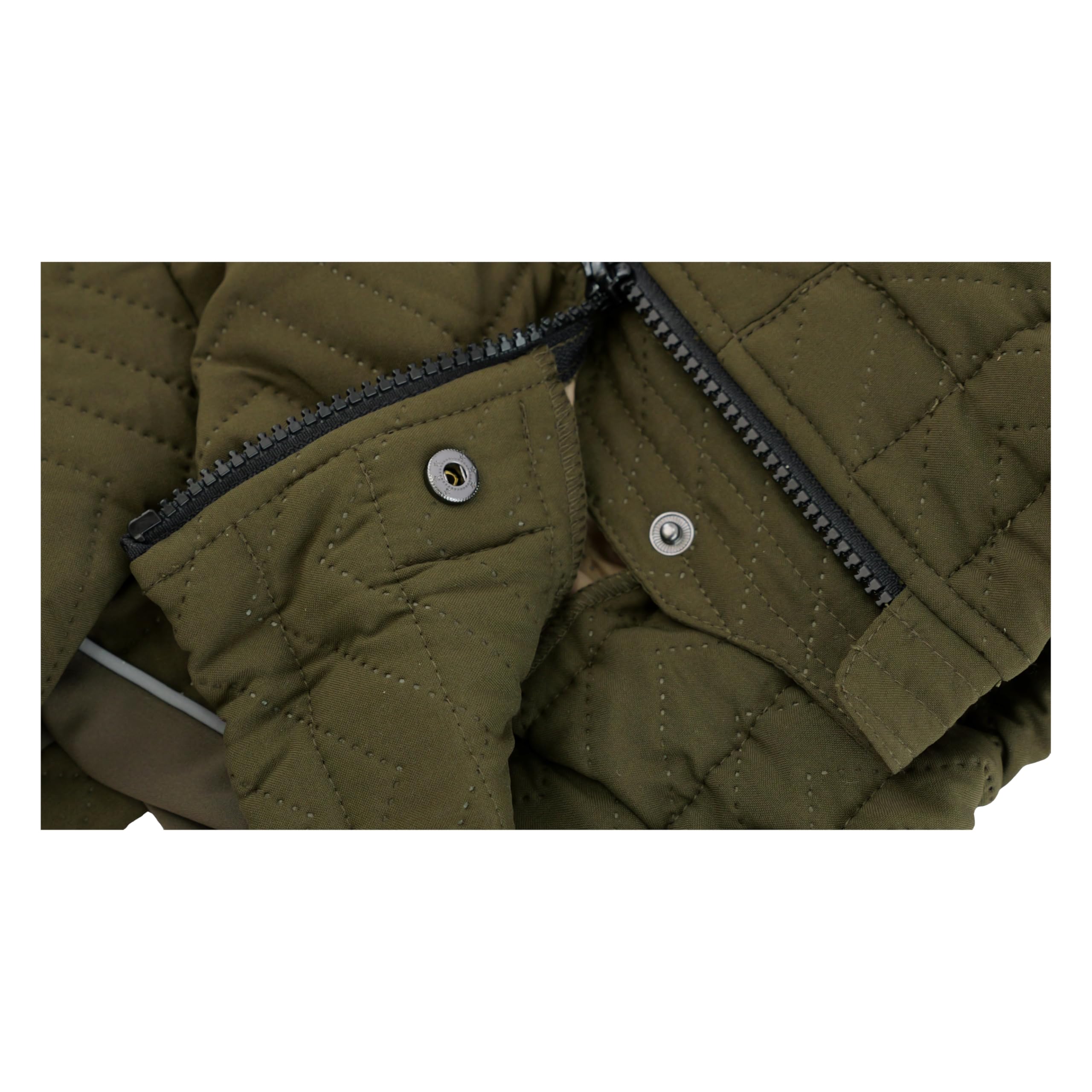 Lovelonglong manteau chien fermeture-eclair olive, enfilage rapide et ajustement sûr.