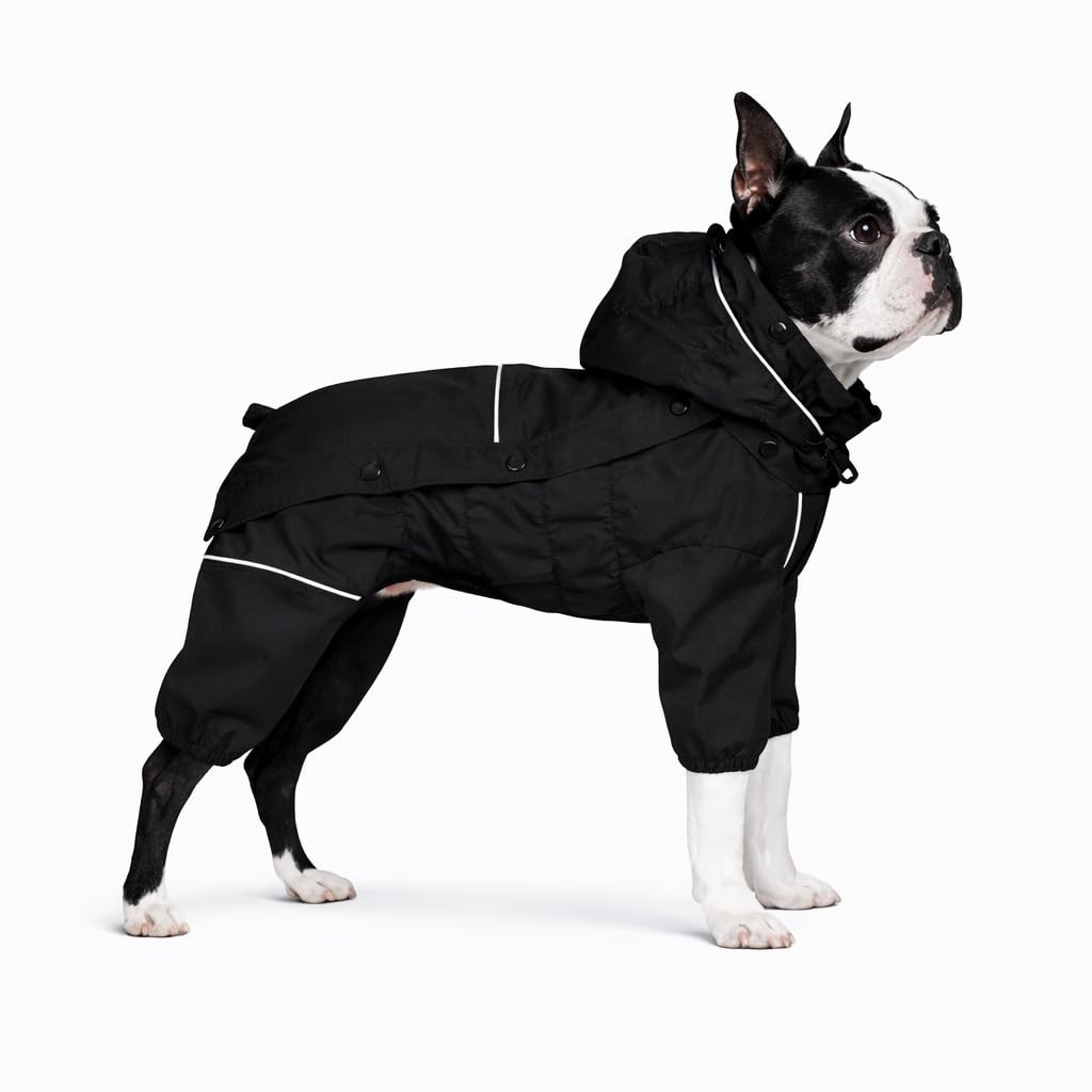 Manteau Lovelonglong pour chien avec capuche amovible et imperméable.