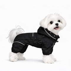 Lovelonglong manteau impermeable double-polaire pour chien XS noir