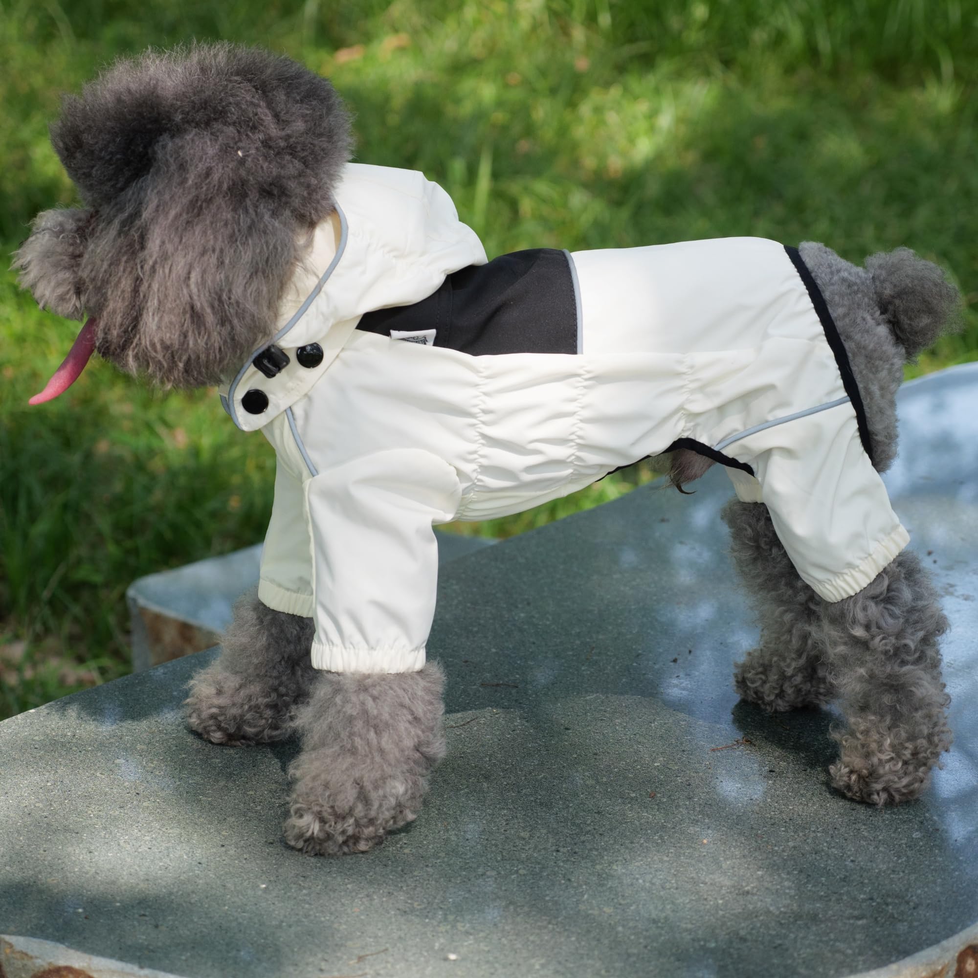 Lovelonglong manteau chien pluie ajustement elastique, ajustement pratique autour de la poitrine.