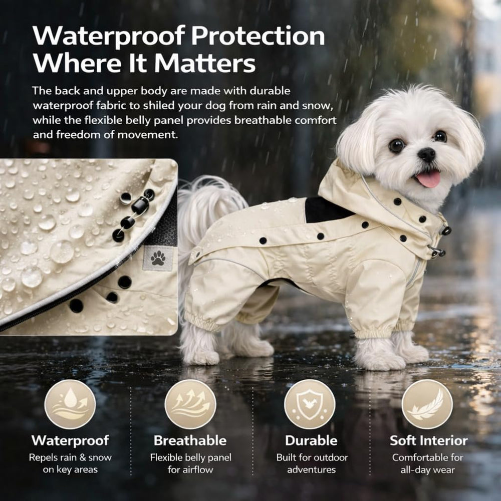 Lovelonglong manteau chien pluie corps entier, garde le corps au sec pendant les promenades.