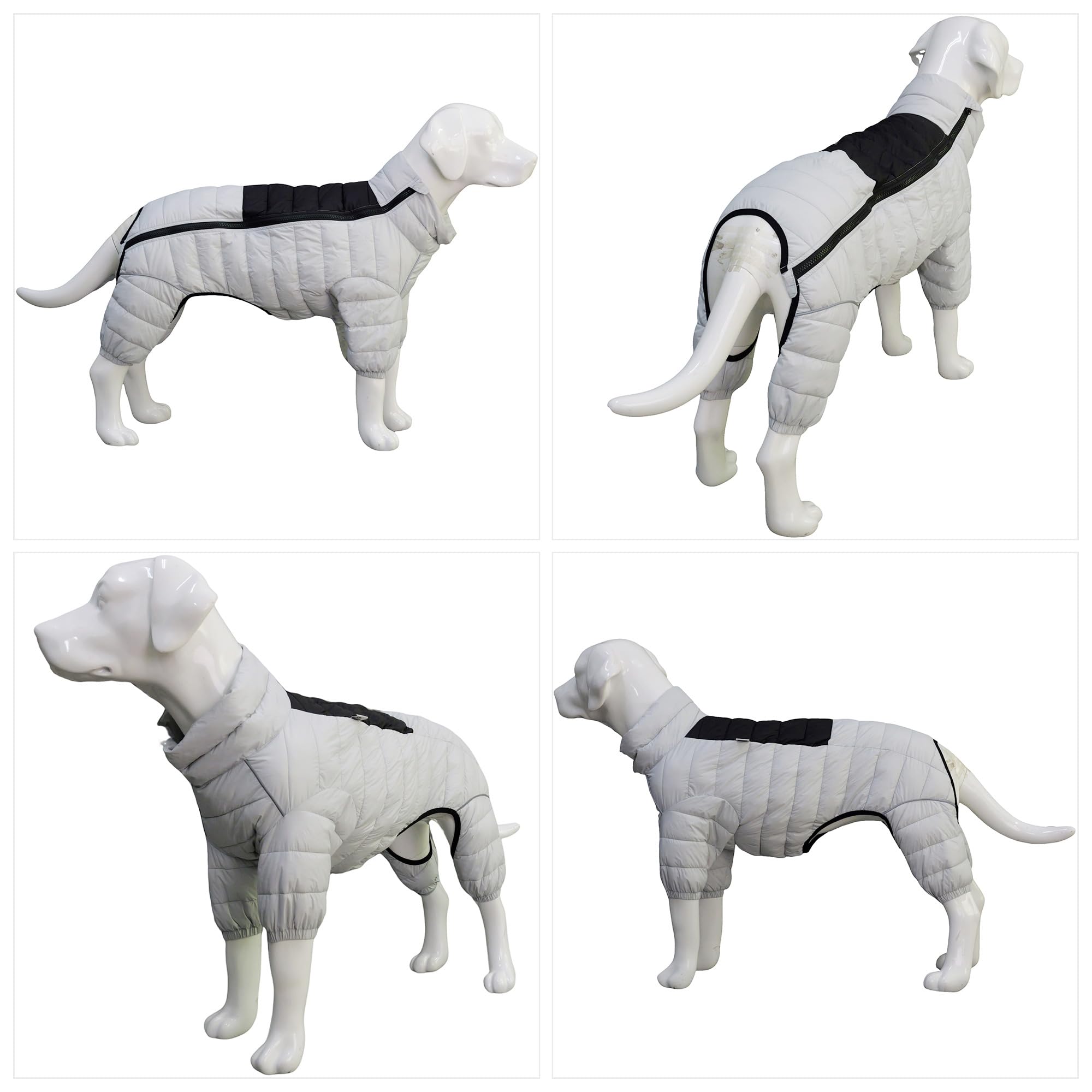 Fermeture éclair du manteau chien 4 pattes, détail fiable et pratique