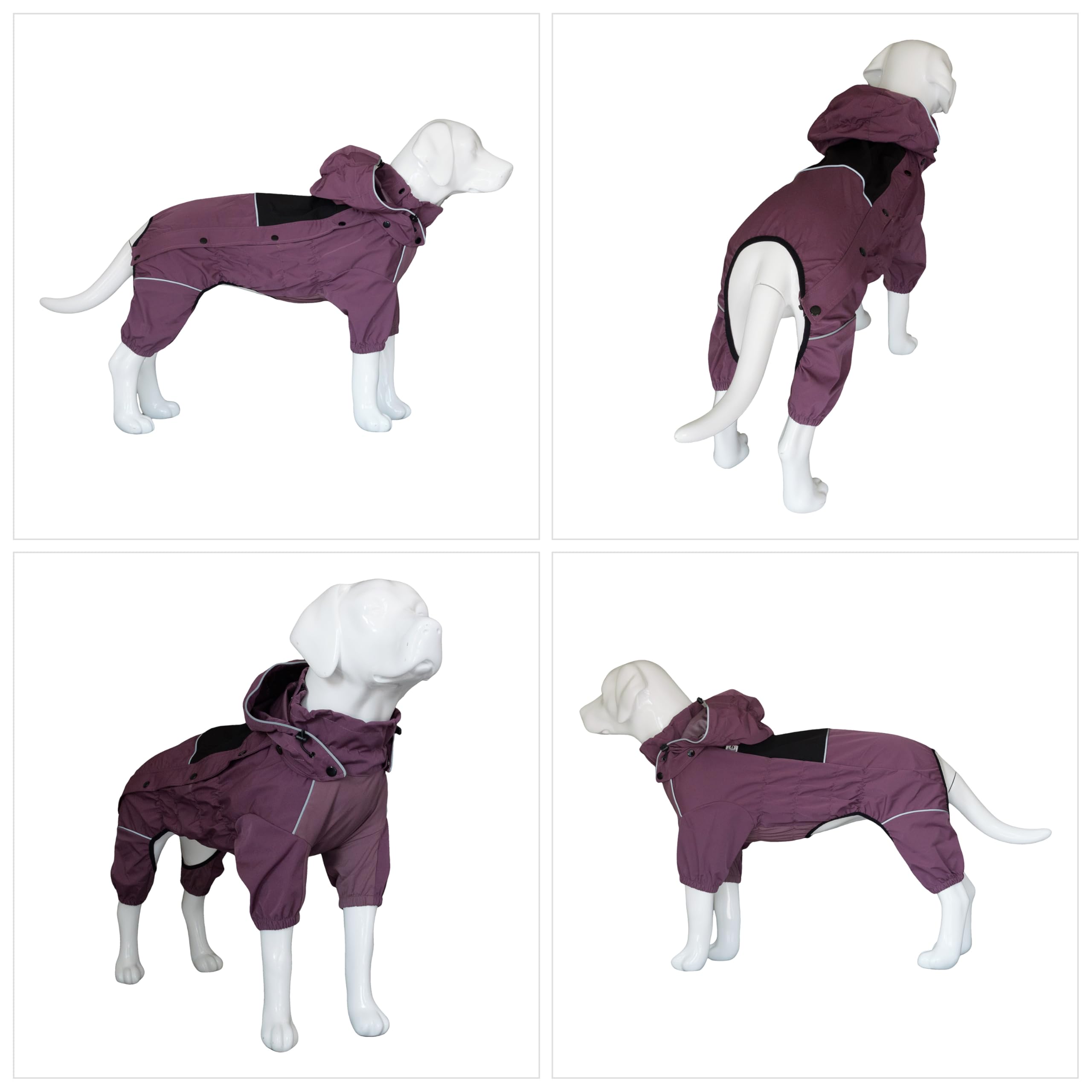 Lovelonglong manteau chien violet prune, style élégant et visibilité extérieur.