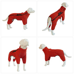 Manteau Lovelonglong pour chien avec fermeture zip rapide et réglages, orange 3XL, mise en place aisée.