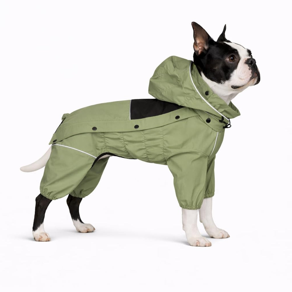 Manteau-pluie Lovelonglong pour chien vert, intérieur polaire pour chaleur en hiver