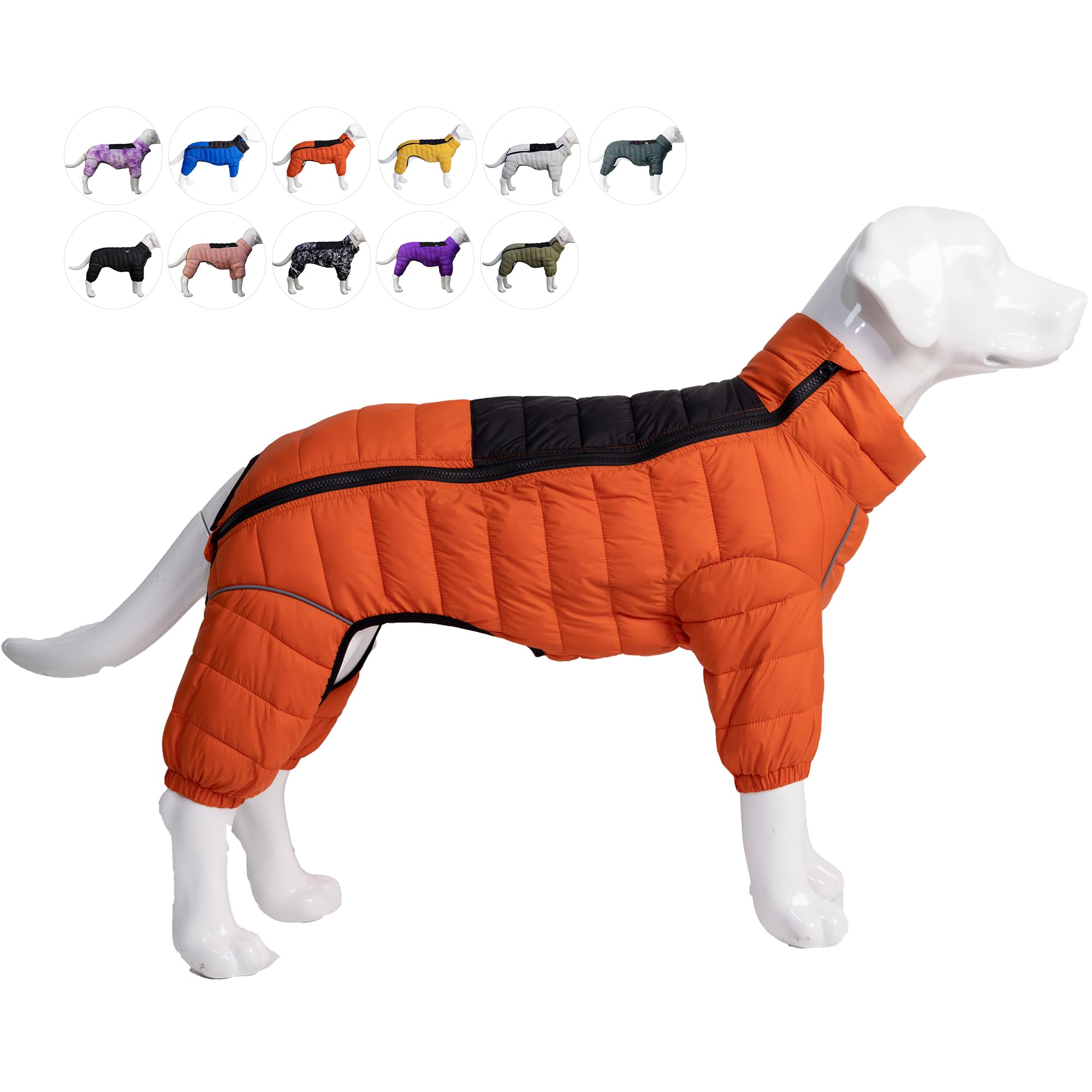 Veste Lovelonglong Orange S pour chien: couverture des quatre pattes pour plus de chaleur.
