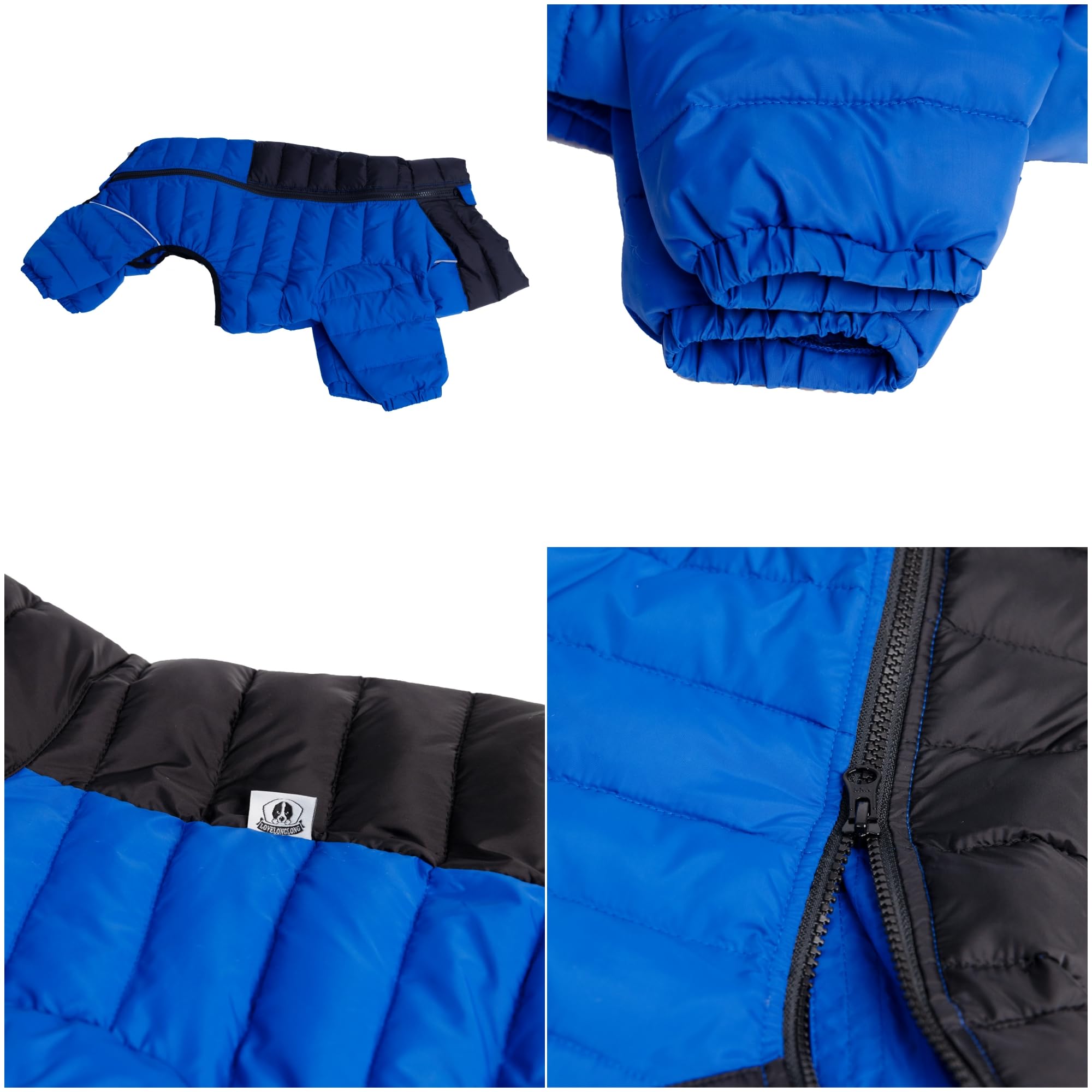 Lovelonglong veste chien bleu intérieur coton chaud pour hiver.
