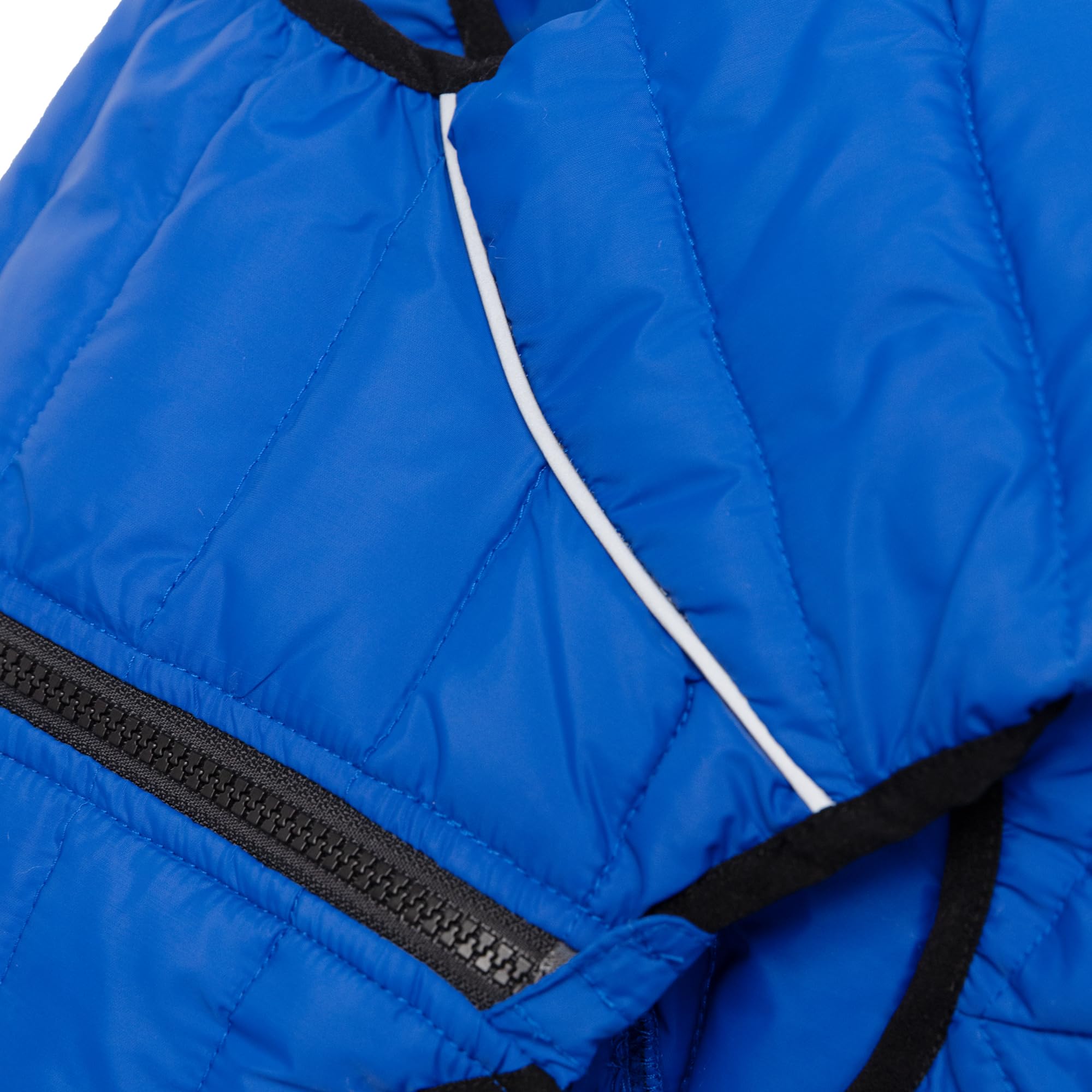 Lovelonglong veste chien bleu fermeture zip facile à mettre.